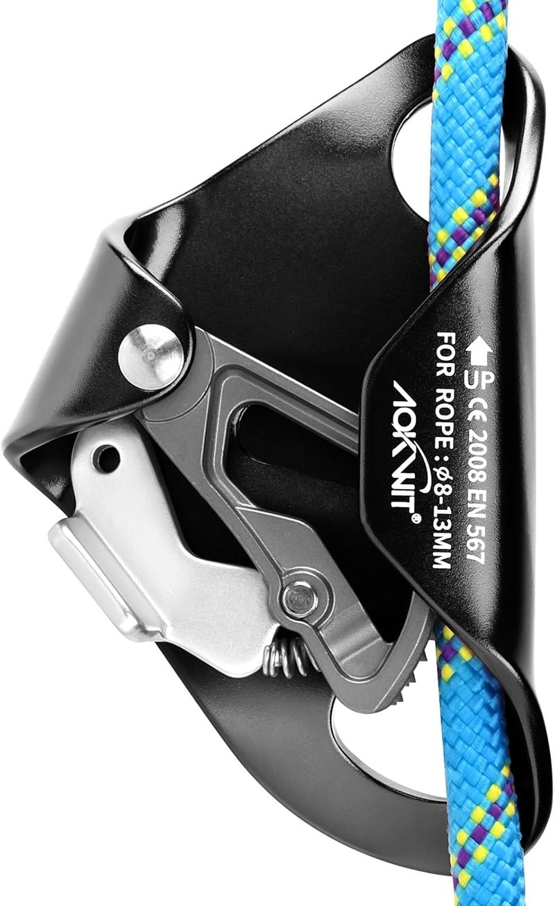 AOKWIT Chest Ascender Tree Climbing Gear Rope Grab High-Strength Aluminum Alloy Rappelling Equipment CE Certified for Rock Climbing Rescue Aerial Work Mountaineering Caving Arborist Work 8-13mm Ropes - Image 2